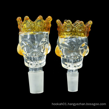 New Design Crown Ghost Head Glass Cigarette Bowl Glass Hookah Shisha Head Bowl